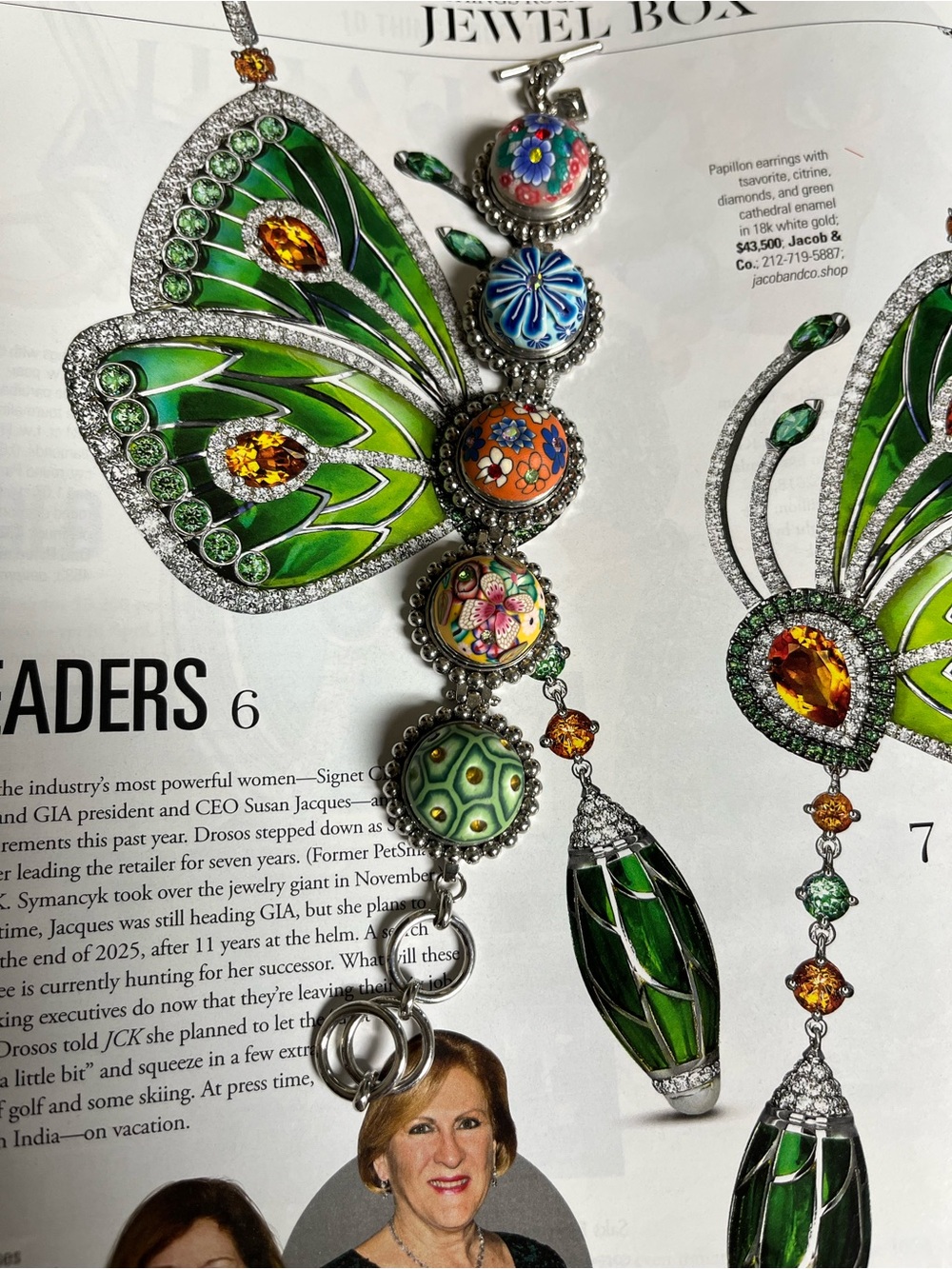 Green Enamel Butterfly Pendant Necklace with Colorful Bead Accents